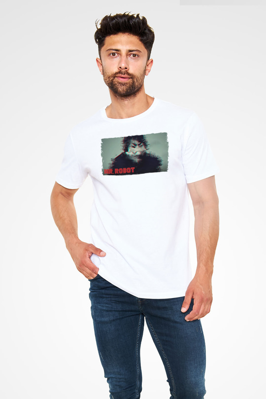 Mr. Robot Beyaz Unisex Tişört T-Shirt