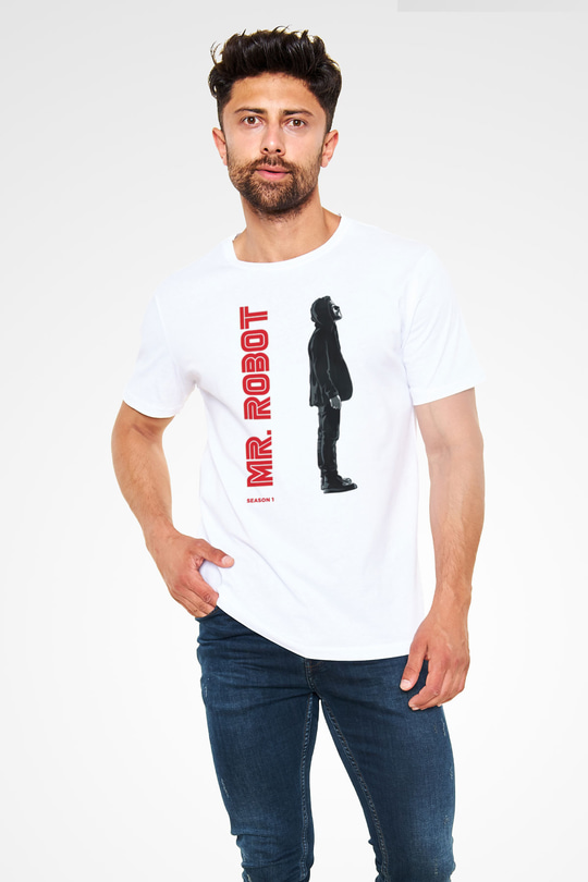 Mr. Robot Beyaz Unisex Tişört T-Shirt