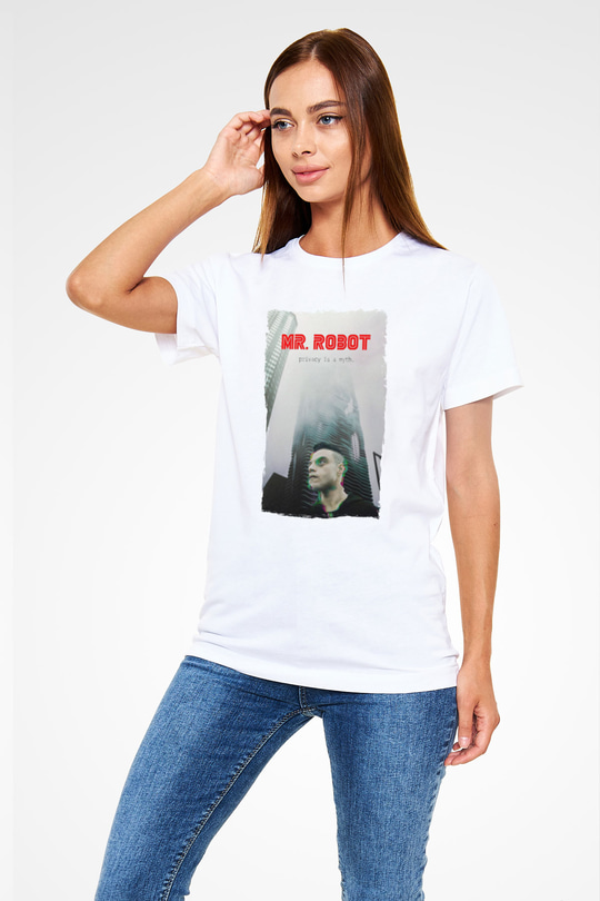 Mr. Robot Beyaz Unisex Tişört T-Shirt
