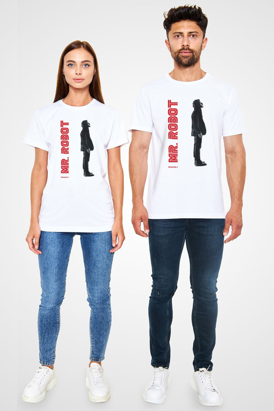 Mr. Robot Beyaz Unisex Tişört T-Shirt