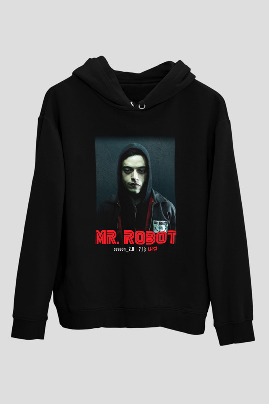 Mr. Robot Siyah Unisex Hoodie