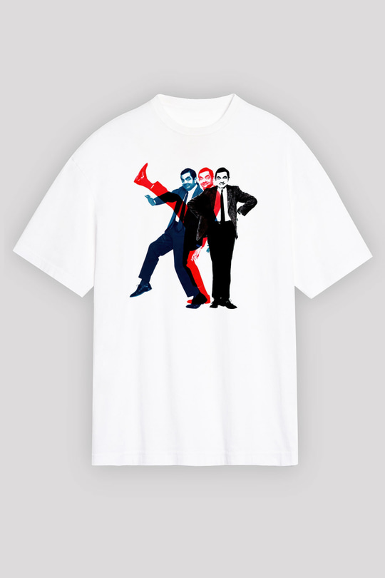 Mr.Bean Beyaz Oversize Tişört