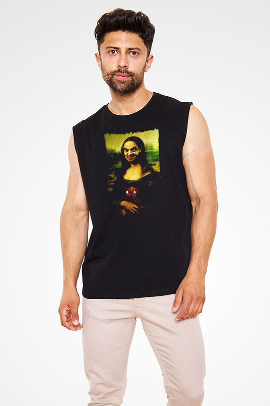 Mr.Bean Siyah Unisex  Kolsuz Tişört