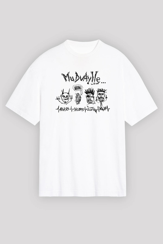 Mudvayne Baskılı Beyaz Unisex Oversize Tişört - Tshirt