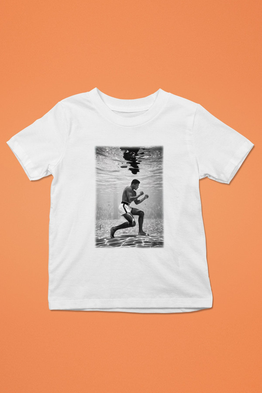 Muhammed Ali Baskılı Beyaz Unisex Çocuk Tişört