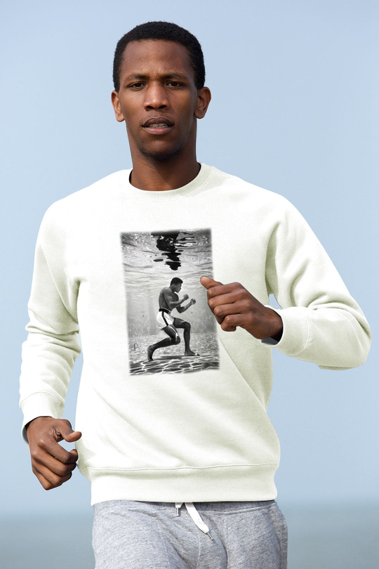 Muhammed Ali Beyaz Unisex Sweatshirt