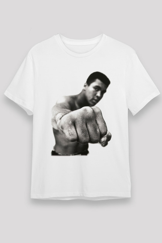 Muhammed Ali Beyaz Unisex Tişört T-Shirt - TişörtFabrikası
