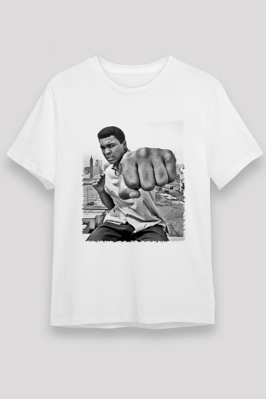 Muhammed Ali Beyaz Unisex Tişört T-Shirt - TişörtFabrikası