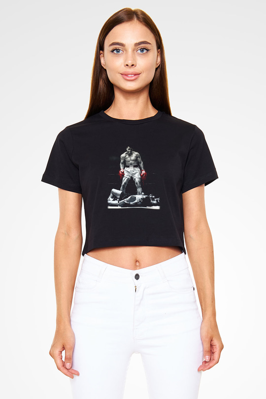 Muhammed Ali Siyah Crop Top Tişört