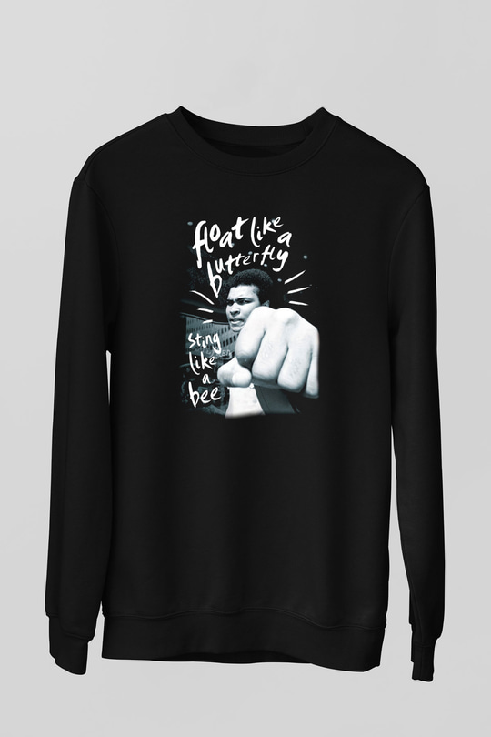 Muhammed Ali Siyah Unisex Sweatshirt