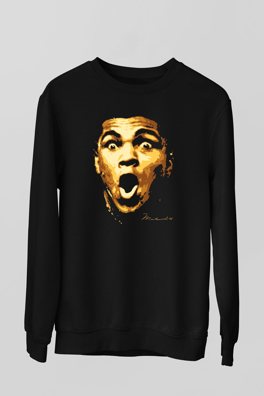 Muhammed Ali Siyah Unisex Sweatshirt