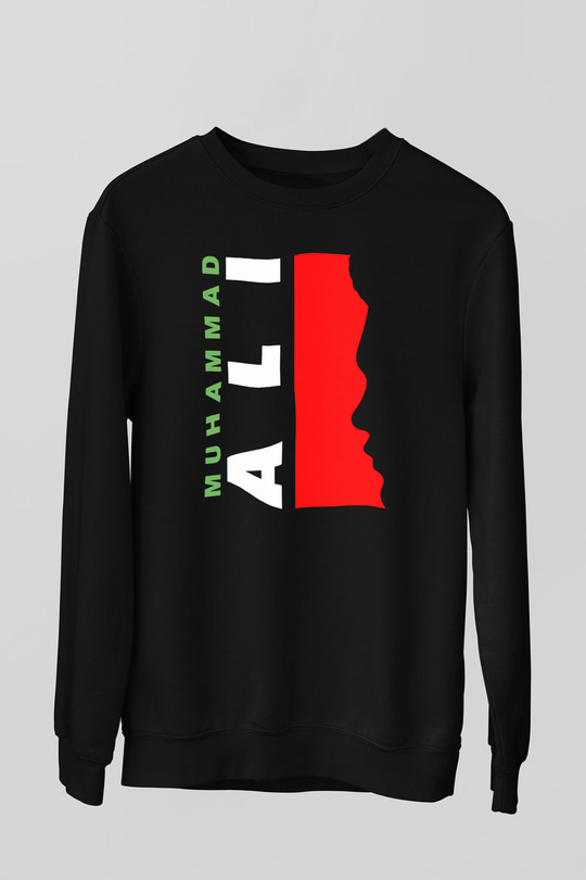 Muhammed Ali Siyah Unisex Sweatshirt