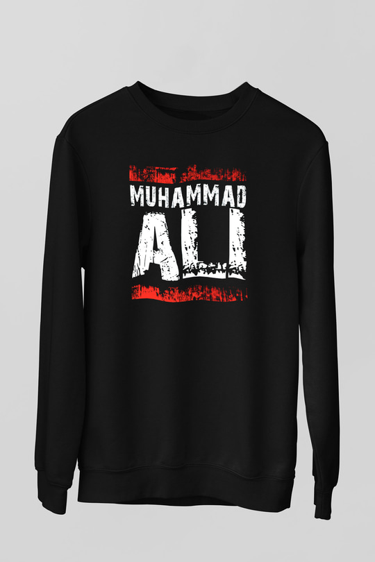 Muhammed Ali Siyah Unisex Sweatshirt