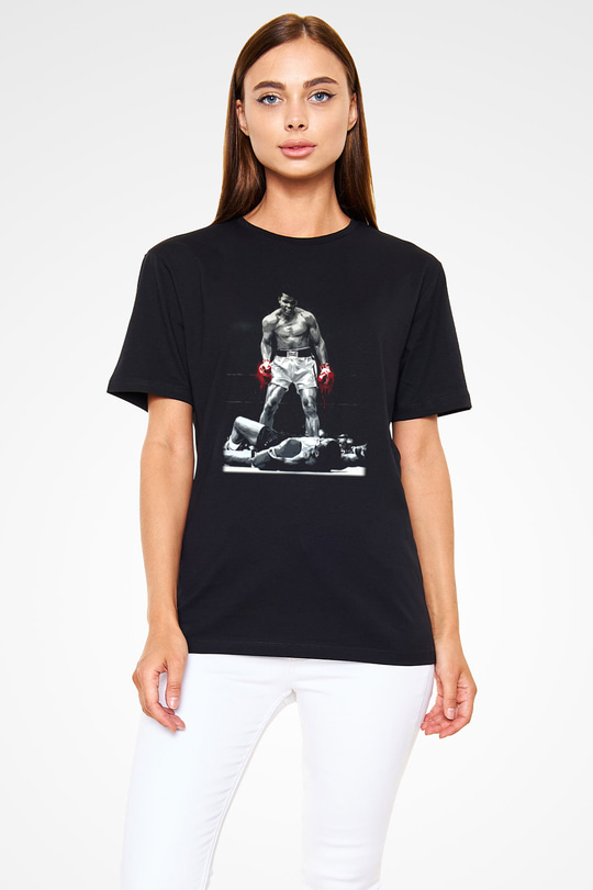 Muhammed Ali Siyah Unisex Tişört T-Shirt - TişörtFabrikası