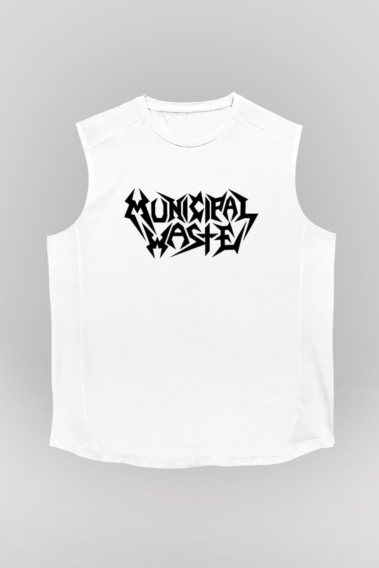 Municipal Waste Beyaz Unisex Kolsuz Tişört