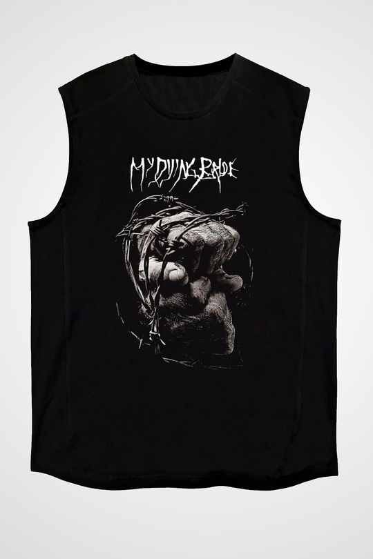 My Dying Bride Baskılı Unisex Siyah Kolsuz Tişört - Tshirt
