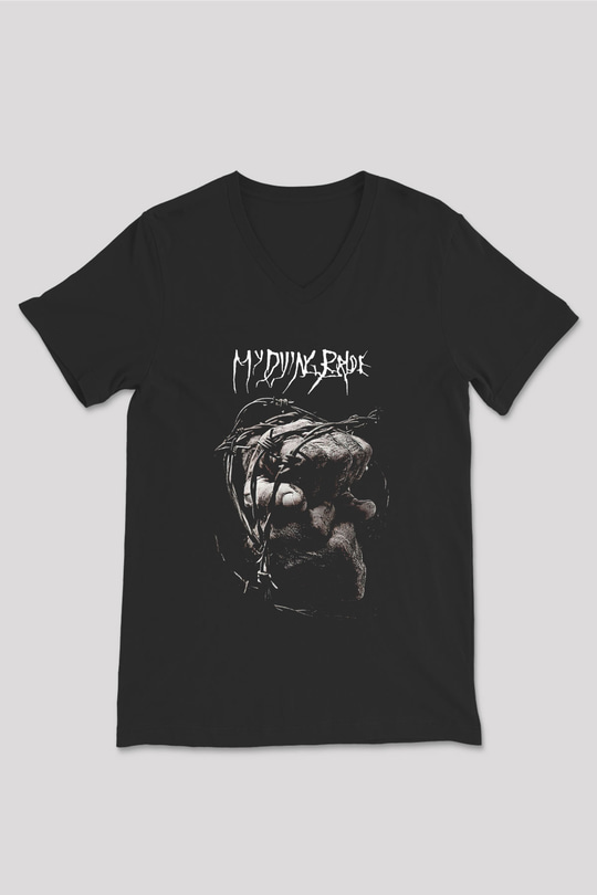 My Dying Bride Baskılı Unisex Siyah V Yaka Tişört - Tshirt