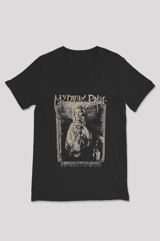 My Dying Bride Baskılı Unisex Siyah V Yaka Tişört - Tshirt