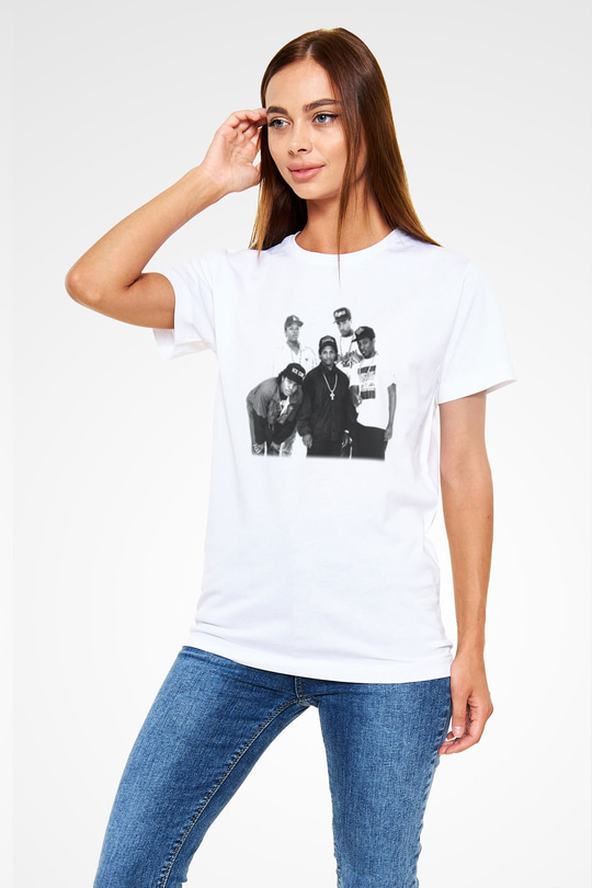 N.W.A Beyaz Unisex Tişört T-Shirt - TişörtFabrikası