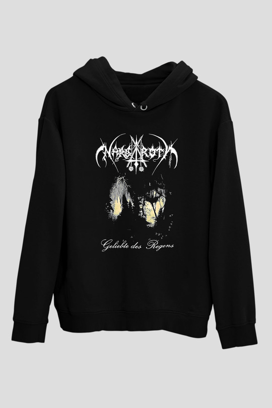 Nargaroth Baskılı Unisex Siyah Kapüşonlu Sweatshirt
