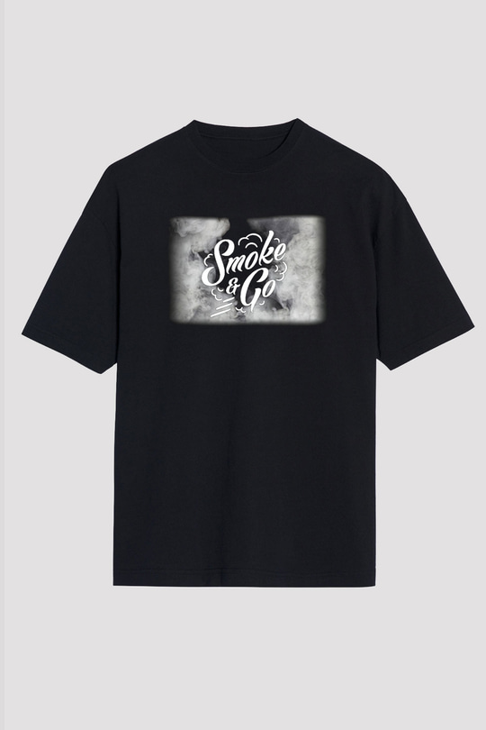 Nargile Siyah Unisex Oversize Tişört T-Shirt