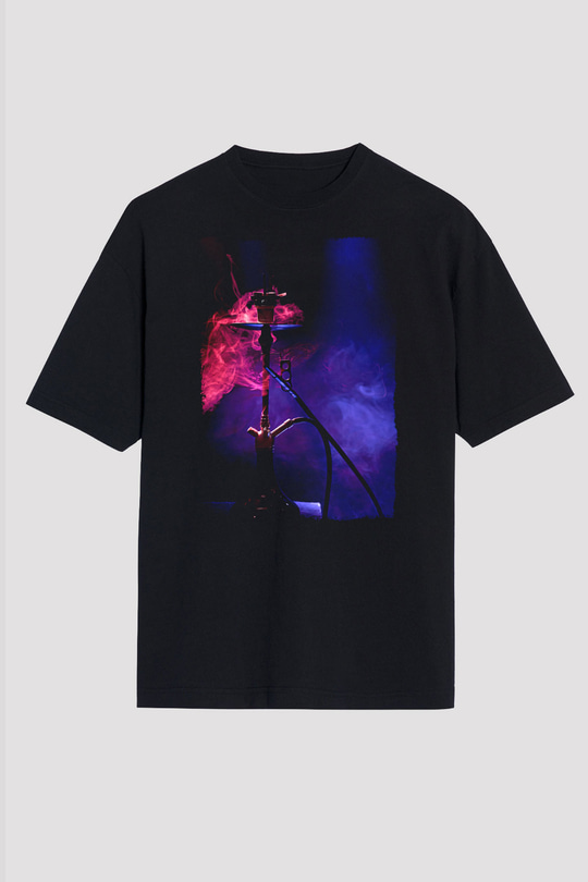 Nargile Siyah Oversize Tişört Oversize T-shirt - TişörtFabrikası