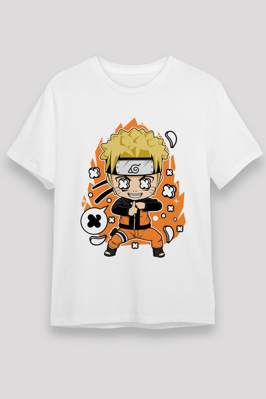 Naruto Baskılı Unisex Beyaz Tshirt