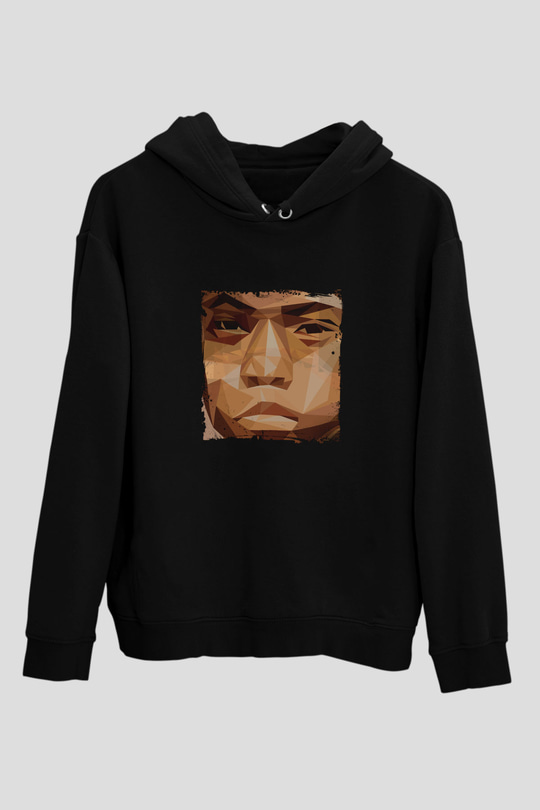Nas Baskılı Unisex Siyah Hoodie
