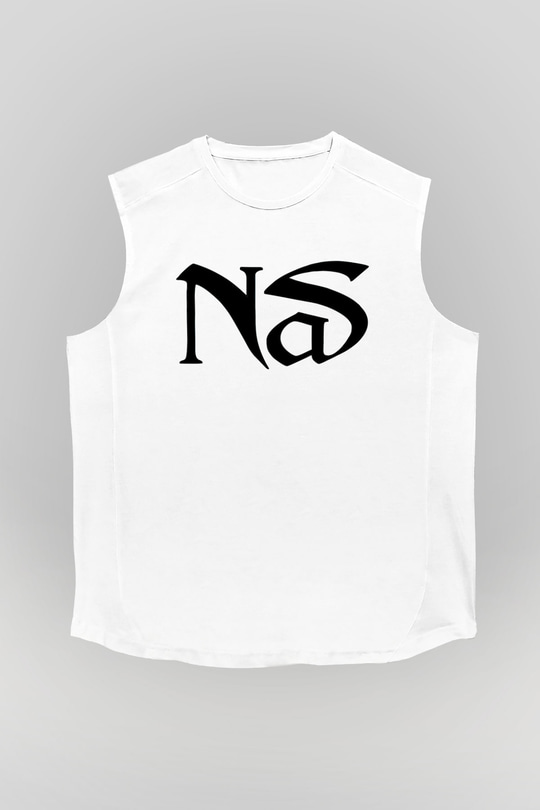 Nas Beyaz Unisex Kolsuz Tişört