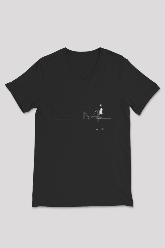 Nas Siyah Unisex V Yaka Tişört