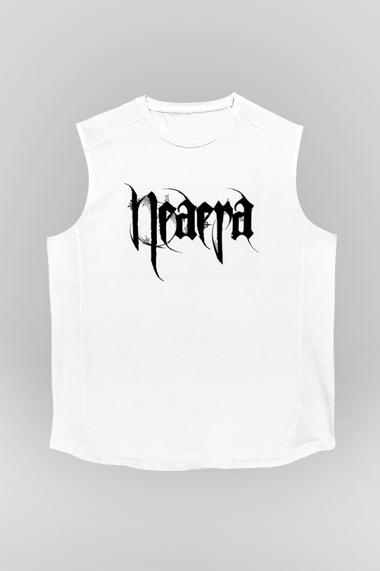Neaera Baskılı Beyaz Unisex Kolsuz Tişört - Tshirt