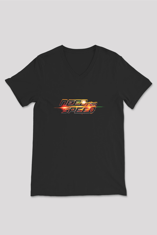 Need for Speed Siyah Unisex V Yaka Tişört