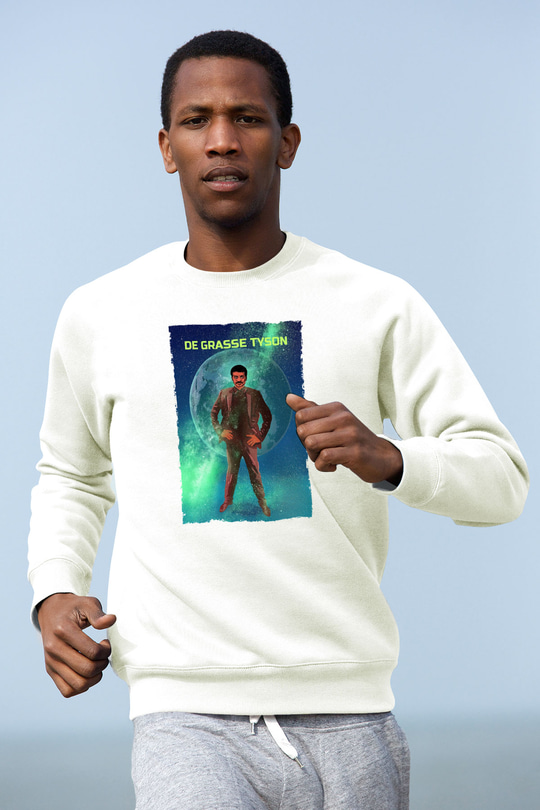 Neil De Grasse Tyson Baskılı Unisex Ekru Sweatshirt