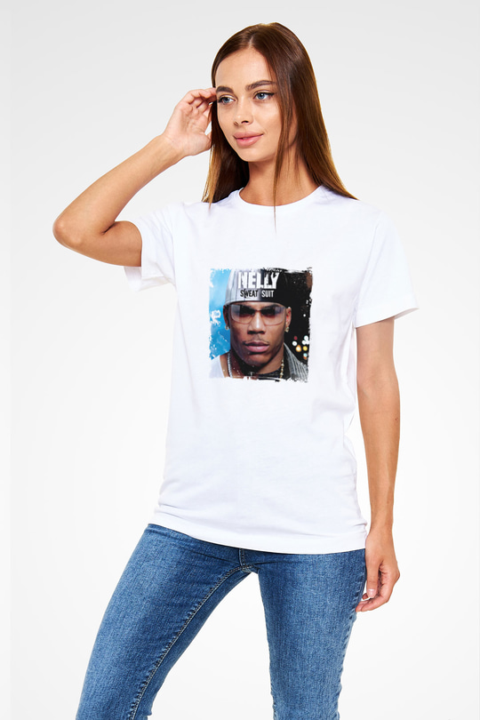 Nelly Baskılı Unisex Beyaz Tişört