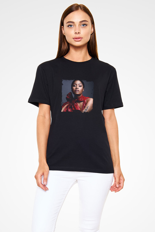 Nicki Minaj Baskılı Unisex Siyah Tişört