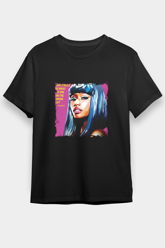 Nicki Minaj Baskılı Unisex Siyah Tişört