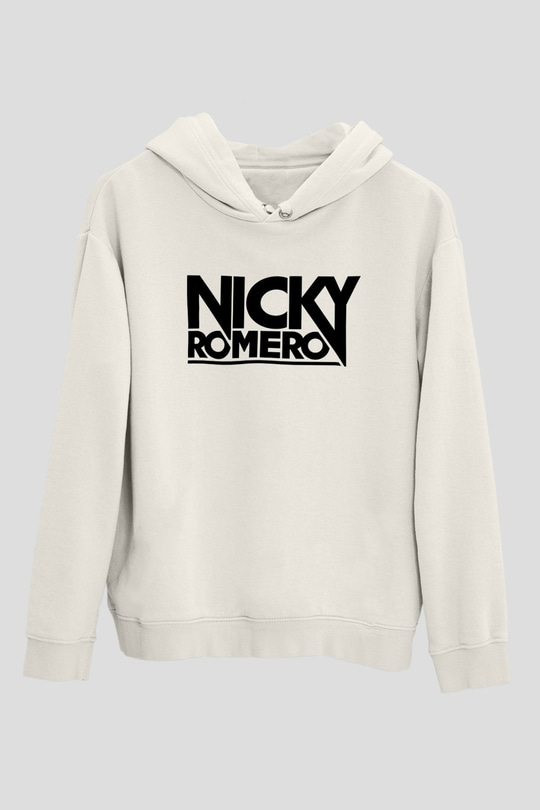 Nicky Romero Beyaz Unisex Kapüşonlu Sweatshirt