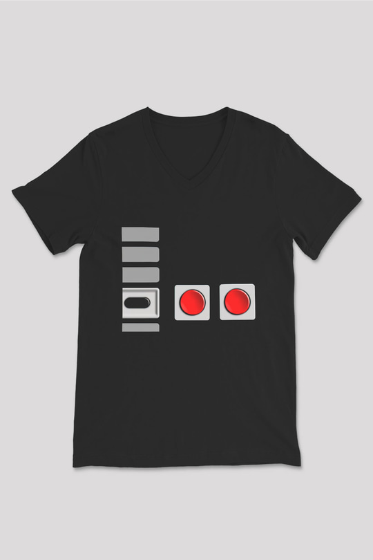 Nintendo Siyah Unisex  V Yaka Tişört