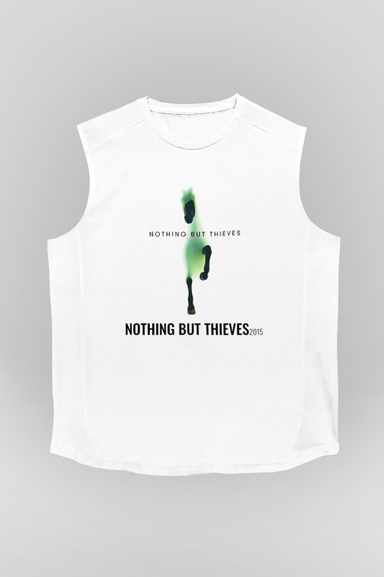 Nothing But Thieves Baskılı Beyaz Unisex Kolsuz Tişört - Tshirt