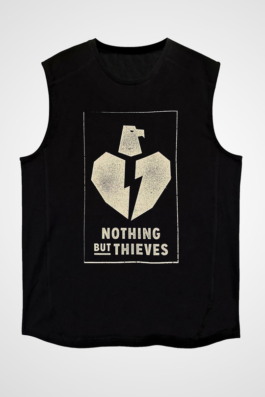 Nothing But Thieves Baskılı Unisex Siyah Kolsuz Tişört - Tshirt
