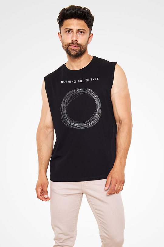 Nothing But Thieves Baskılı Unisex Siyah Kolsuz Tişört - Tshirt