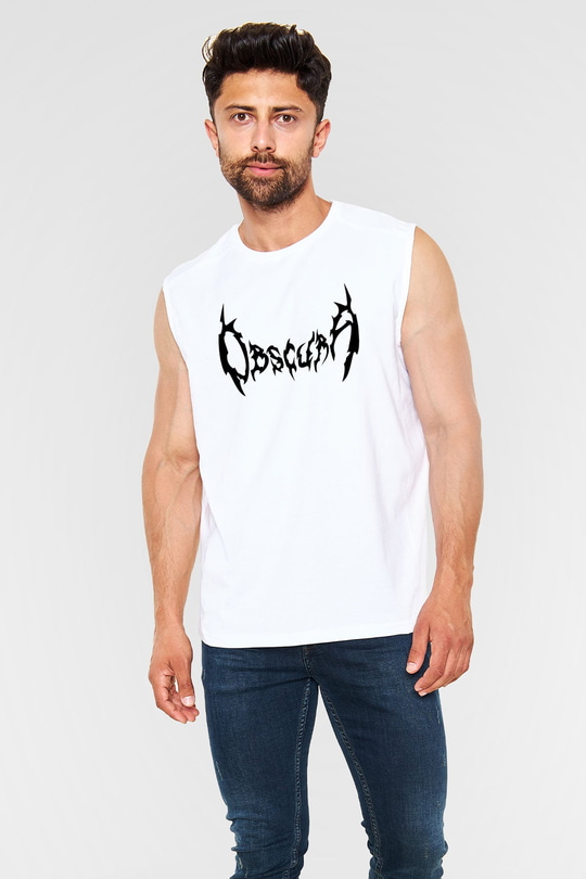 Obscura Beyaz Unisex Kolsuz Tişört