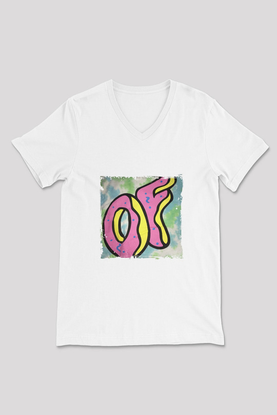 Odd Future Baskılı Beyaz V Yaka Unisex Tişört