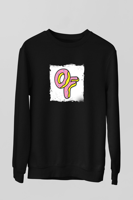Odd Future Baskılı Unisex Siyah Sweatshirt