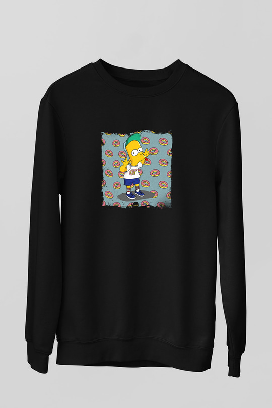 Odd Future Baskılı Unisex Siyah Sweatshirt