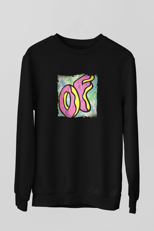 Odd Future Baskılı Unisex Siyah Sweatshirt