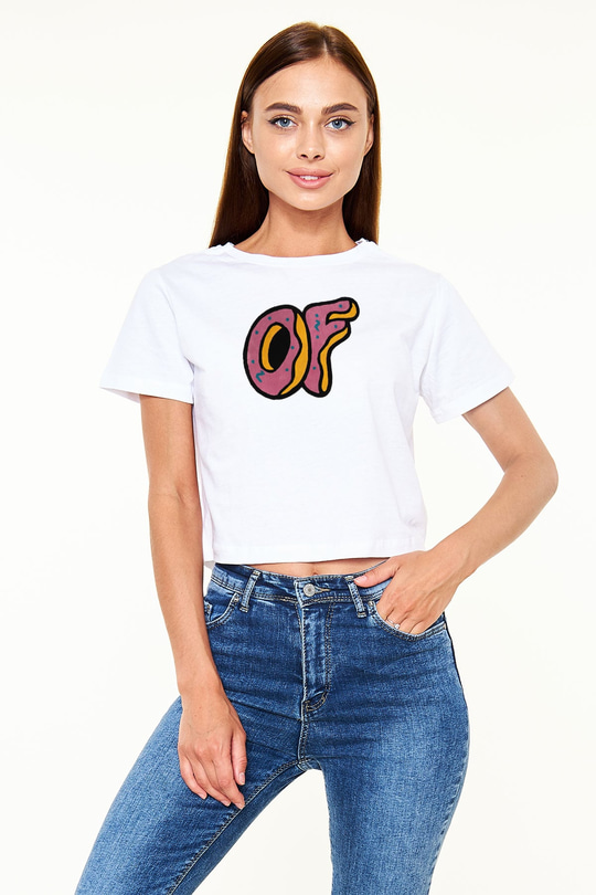 Odd Future Beyaz  Crop Top Tişört