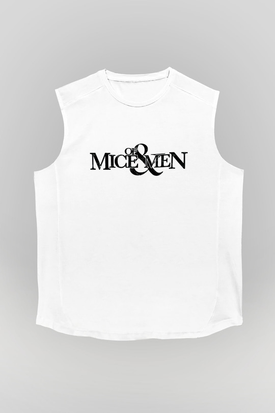 Of Mice and Men Beyaz Unisex Kolsuz Tişört