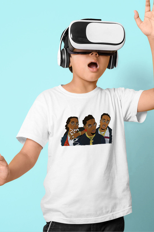 Offset Baskılı Beyaz Unisex Beyaz Çocuk Tişört - Tshirt