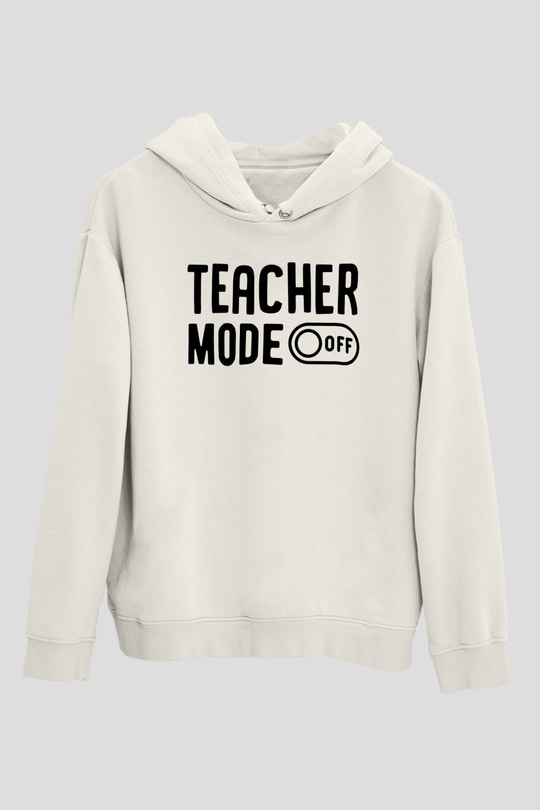 Öğretmen Beyaz Unisex Kapüşonlu Sweatshirt
